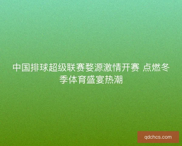 中国排球超级联赛婺源激情开赛 点燃冬季体育盛宴热潮