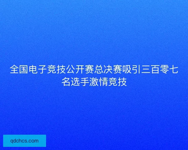 全国电子竞技公开赛总决赛吸引三百零七名选手激情竞技